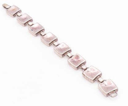 925 Sterling Silver Vintage Bracelet Antique Dark Tone Cubes Linked  BT11313