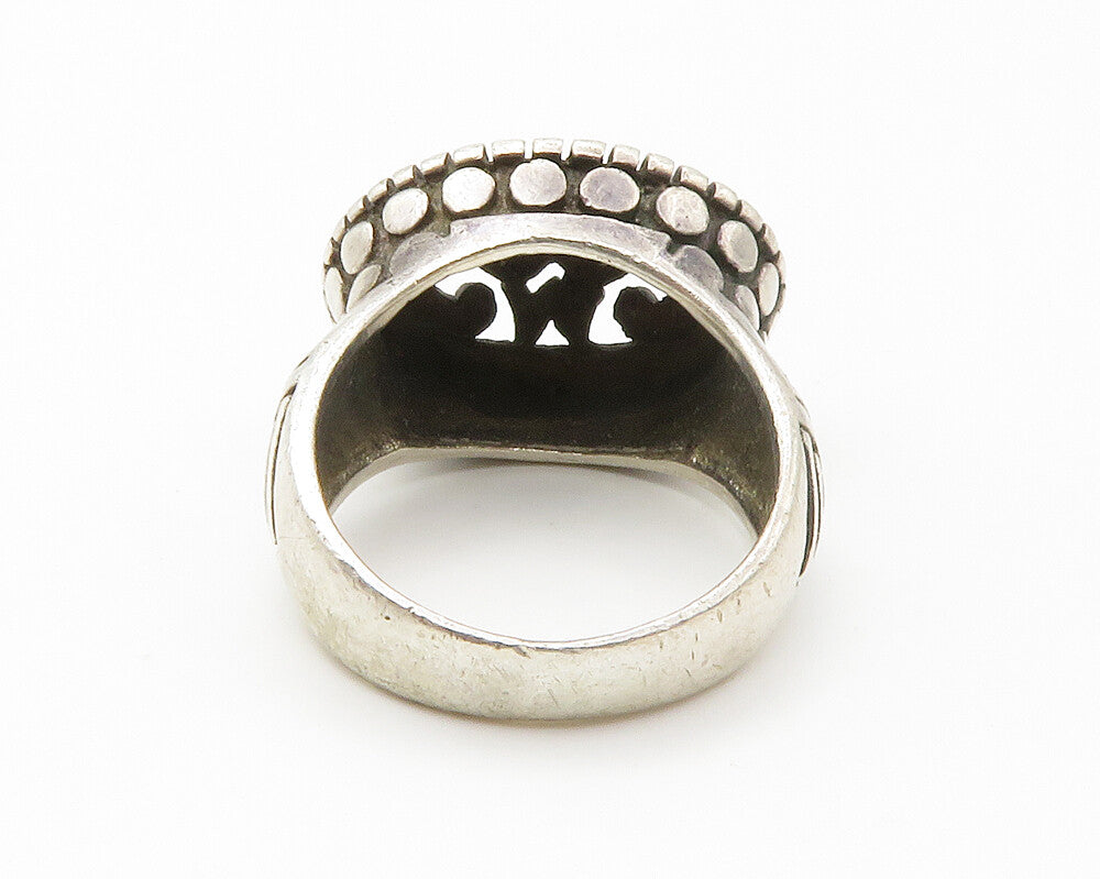 925 Sterling Silver  Vintage Cutout Design Dome Band Ring Sz 7  RG14588