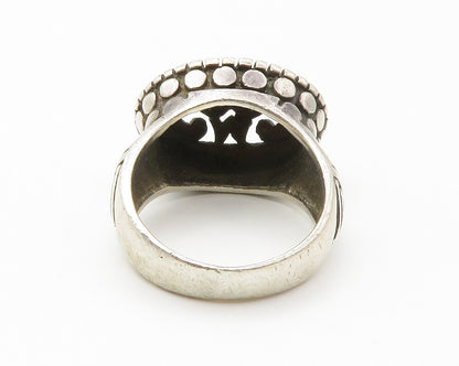 925 Sterling Silver  Vintage Cutout Design Dome Band Ring Sz 7  RG14588