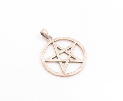 925 Sterling Silver Vintage Pendant PETER STONE Cutout Star Inside Ring  PT23786