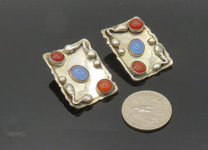 DESIGNER 925 Sterling Silver  Vintage Carnelian Non Pierce Earrings  EG10085