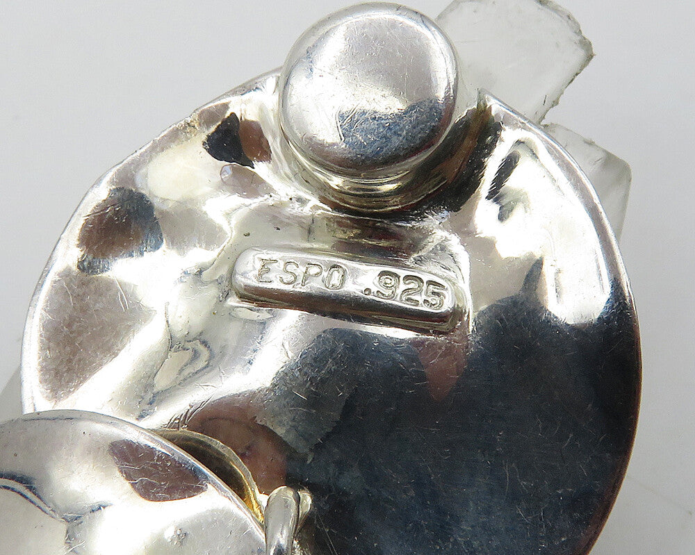 ESPO 925 Sterling Silver  Vintage Shiny Disc Link Chain Bracelet  BT7613