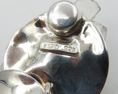 ESPO 925 Sterling Silver  Vintage Shiny Disc Link Chain Bracelet  BT7613