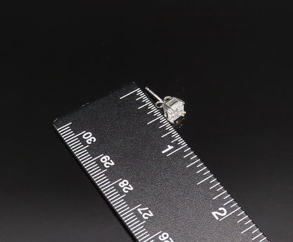 925 Sterling Silver Vintage Dainty Square Cubic Zirconia Stud Earrings EG11989