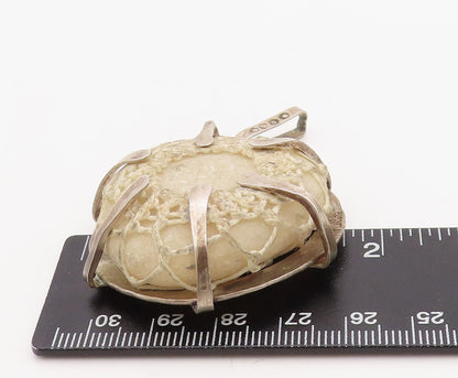 925 Sterling Silver Vintage Pendant EUROPEAN Antique Croatia Marble  PT23545