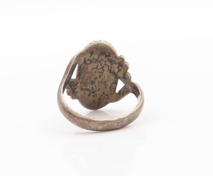 925 Sterling Silver Vintage Ring SOUTHWESTERN Antique Turquoise Sz 6 RG32545