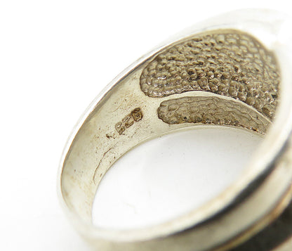 925 Sterling Silver  Vintage Shiny Tapered Design Band Ring Sz 6.5  RG7493