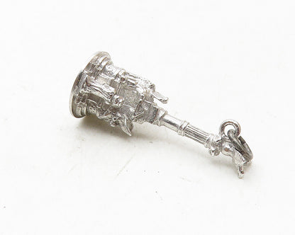WELLS 925 Sterling Silver  Vintage Petite Sculpted Statue Drop Pendant  PT7655