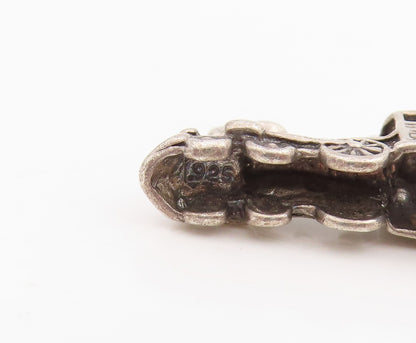 925 Sterling Silver Vintage Pendant 3D Locomotive Steam Engine Charm  PT25176