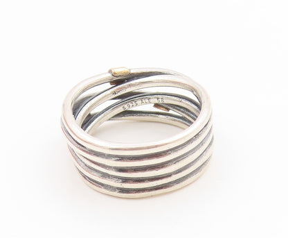 14k Gold & 925 Sterling Silver Vintage Ring PANDORA Crossover Band Sz 8 RG34715