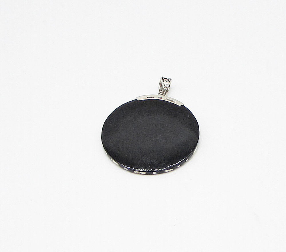 925 Sterling Silver  Vintage Gemstone Bali Style Drop Pendant  PT2432