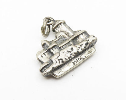 925 Sterling Silver Vintage Liechtenstein City Scene Drop Pendant PT8202