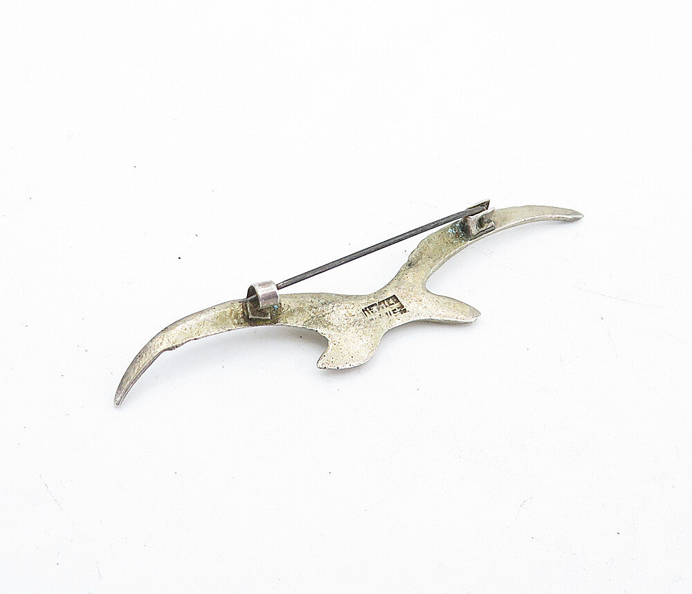 MEXICO 925 Sterling Silver  Vintage Petite Flying Bird Brooch Pin  BP2040