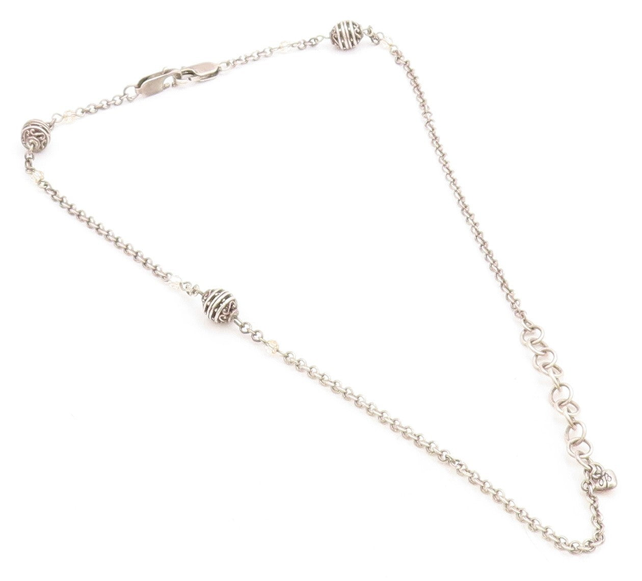 925 Sterling Silver  Vintage Dark Tone Swirl Detail Chain Necklace NE1442
