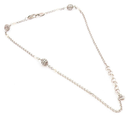 925 Sterling Silver  Vintage Dark Tone Swirl Detail Chain Necklace NE1442