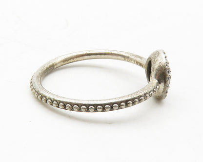 PANDORA 925 Sterling Silver Vintage Topaz Petite Circle Band Ring Sz 6 RG13701
