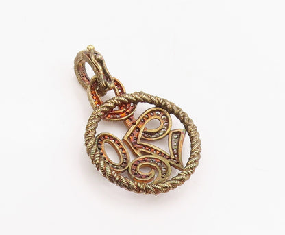 925 Sterling Silver Vintage Pendant JUDITH RIPKA CZ Twisted Rope Love  PT25452