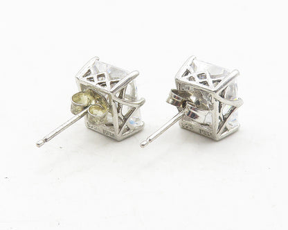 925 Sterling Silver  Prong Set Sparkling Cubic Zirconia Stud Earrings  EG6255