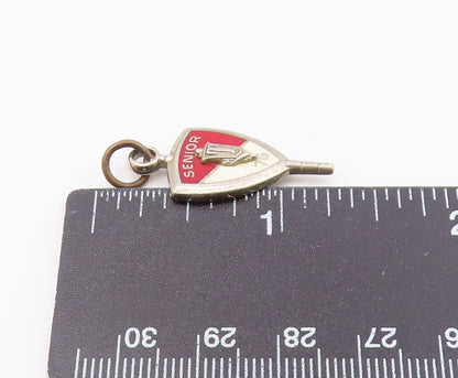 925 Sterling Silver  Vintage Enamel Senior 76' Class Pendant  PT19149