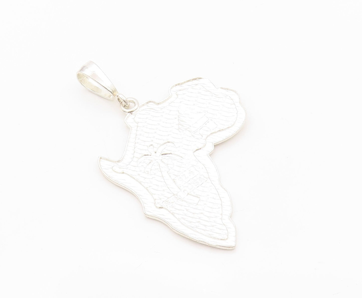 925 Sterling Silver Vintage Pendant Large Africa Map Cutout  PT24028