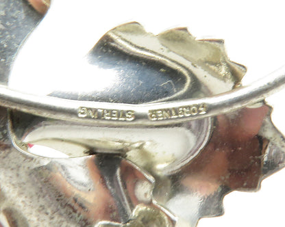 FORSTNER 925 Silver  Vintage Pink Topaz Shiny Flower Motif Pendant  PT10594