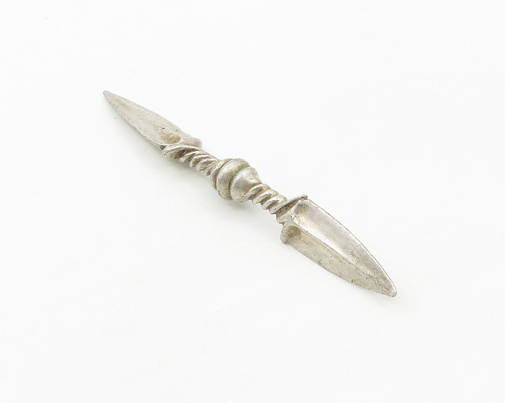 925 Sterling Silver  Vintage Sculpted Double Sided Dagger Trinket  TR2354