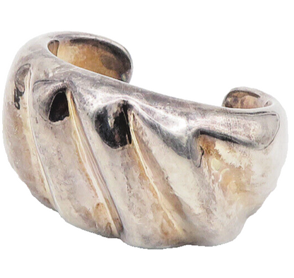 FREDERIC JEAN DUCLOUS 925 Sterling Silver Vintage Dark Tone Cuff Bracelet BT7314