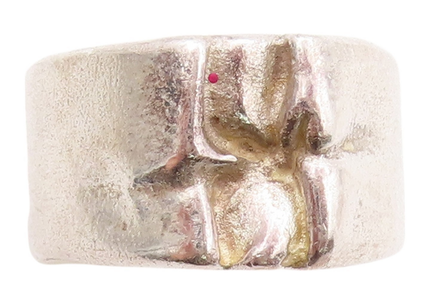 925 Sterling Silver Vintage Ring LAPPONIA Brutalist Carved  Sz 6.5  RG32779