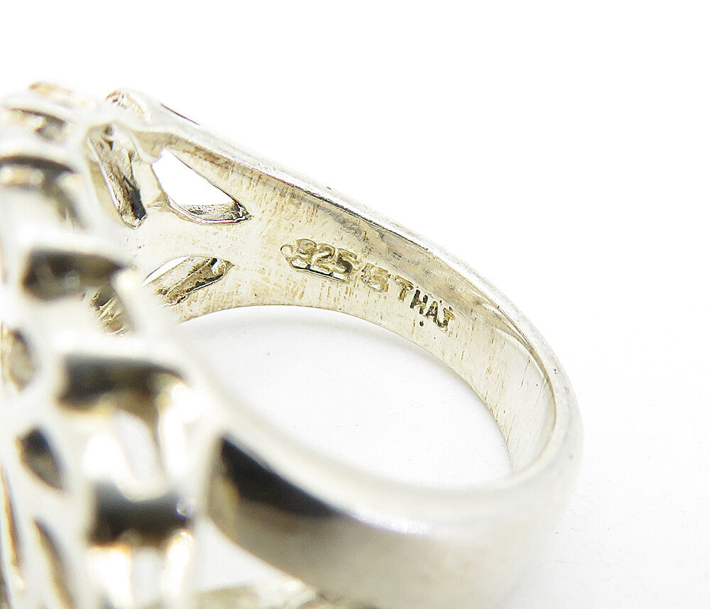 925 Sterling Silver  Vintage Shiny Single Leaf Feather Band Ring Sz 6.5 RG6002