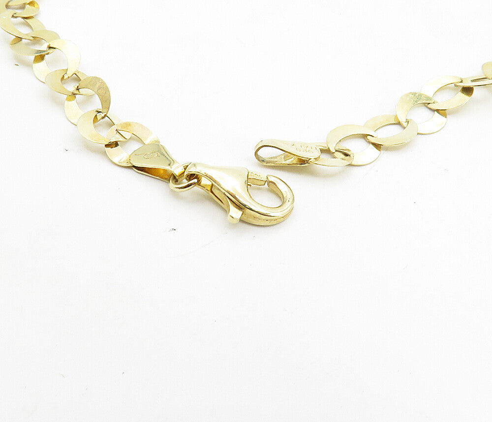 925 Sterling Silver  Shiny Gold Plated Petite Round Link Chain Necklace NE1746