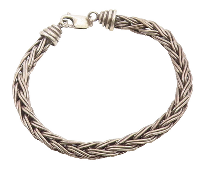925 Sterling Silver Vintage Bracelet Classic Braided Spiga Chain Design  BT12050