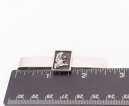 925 Sterling Silver Vintage Tie Clip HAYWARD Rectangle Etched Flying Bird TR3706