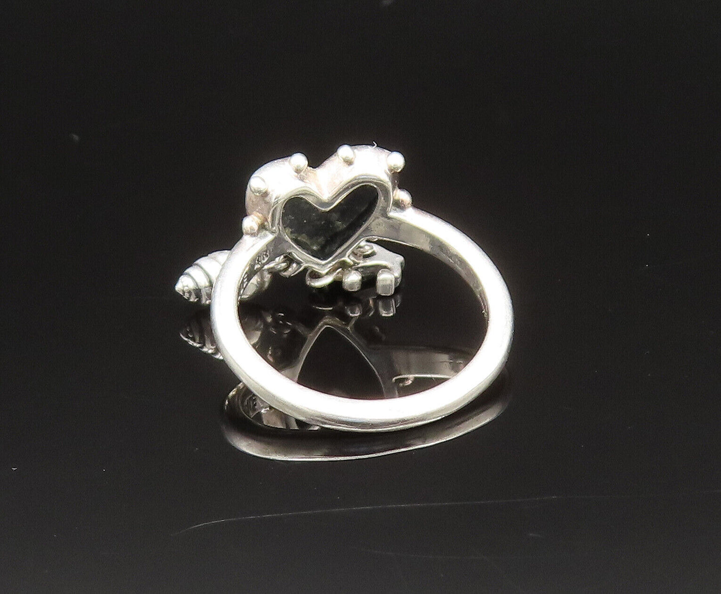 PANDORA 925 Silver  Vintage Spiritual Symbols Charm Ring Sz 4.5  RG25591