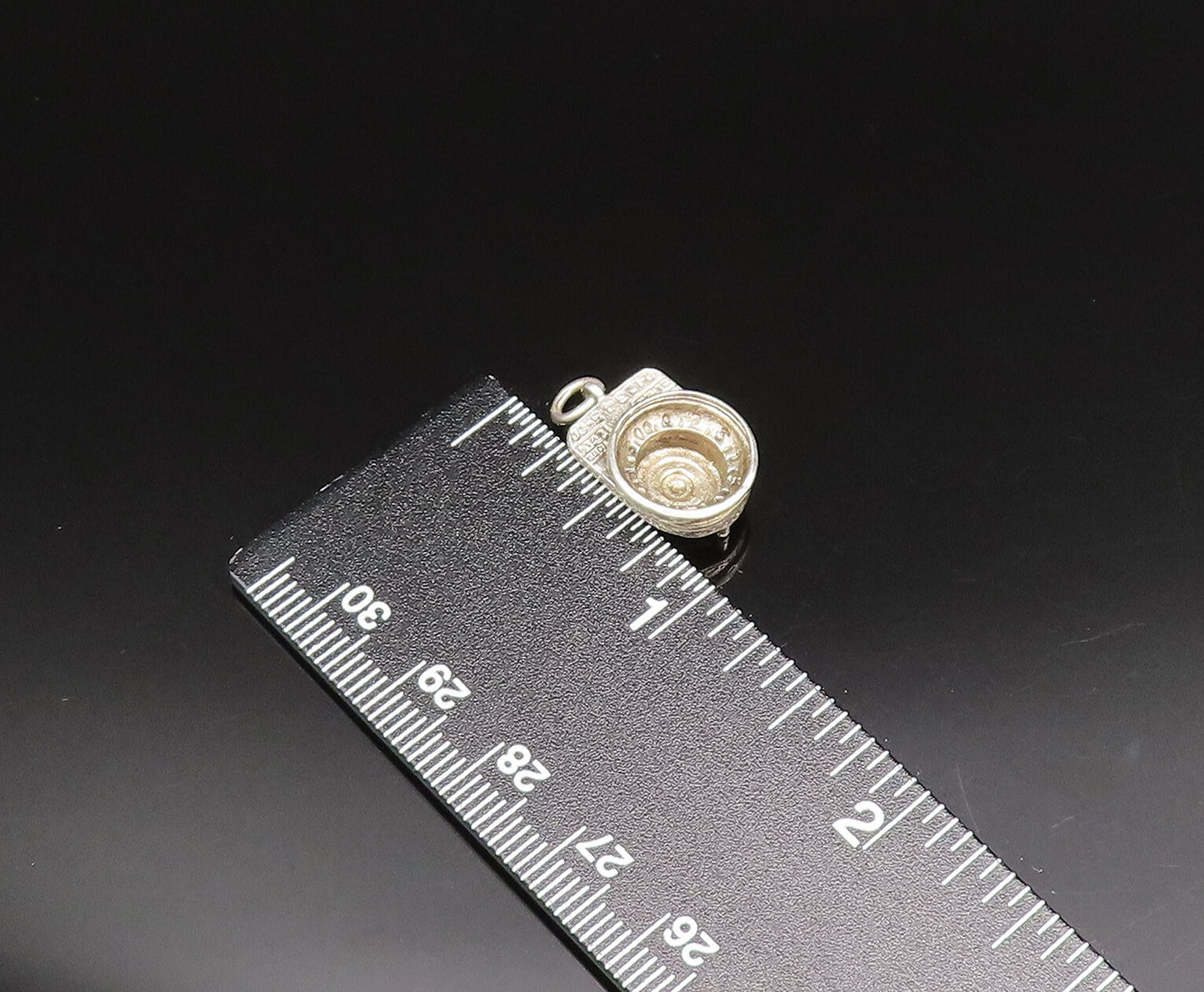 925 Sterling Silver  Vintage Roulette Game Wheel Table Pendant  PT21197