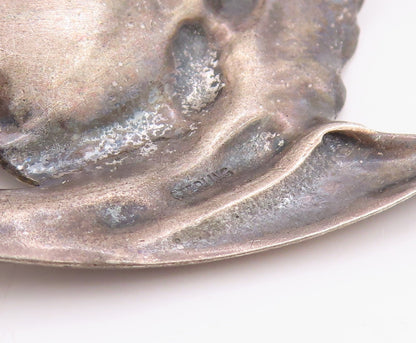925 Sterling Silver Vintage Brooch Antique Botanical Floral Design  BP11790
