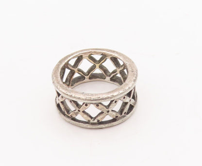 925 Sterling Silver Vintage Ring Minimalist Cutout 'x' Band  Sz 6  RG28552