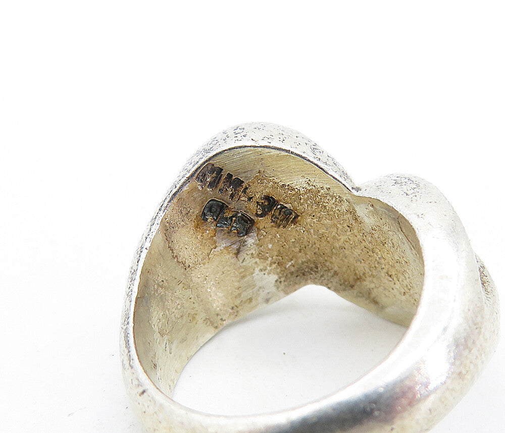 MEXICO 925 Silver  Vintage Shiny Fluted Bypass Style Band Ring Sz 6  RG6979