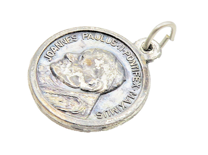 925 Silver  Vintage Joannes Paulus Regina Poloniae Medallion Pendant  PT14331