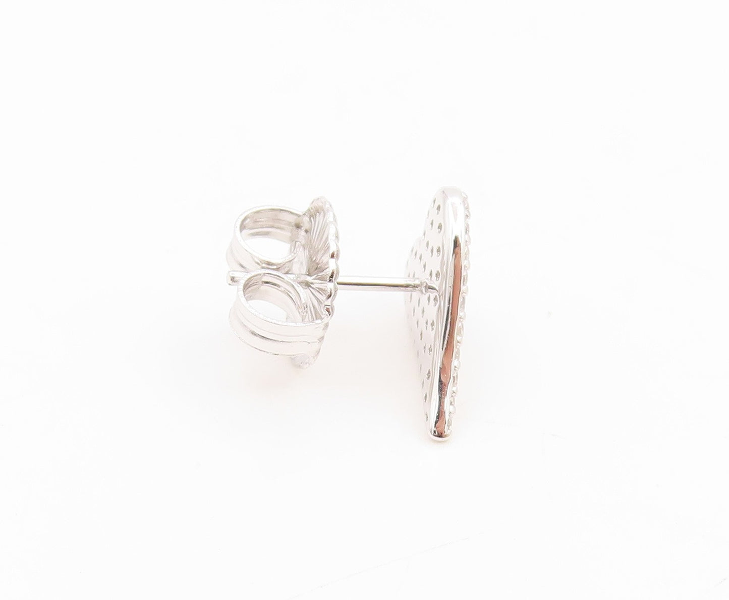 925 Sterling Silver Vintage Earrings Elegant Cluster CZ love Heart Stud  EG14340