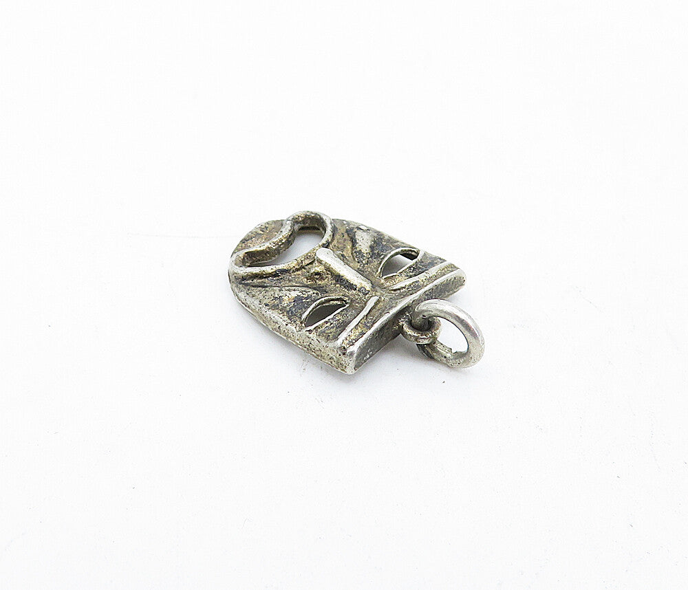 925 Sterling Silver  Vintage Petite Sad Dramatic Theater Mask Pendant  PT2842