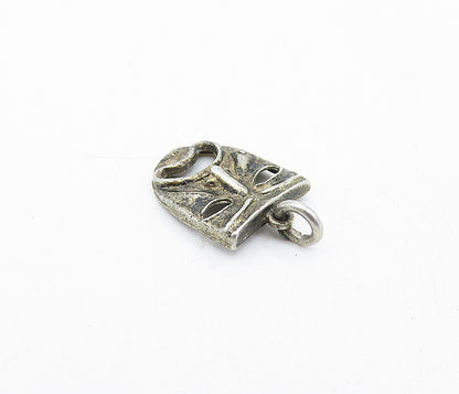925 Sterling Silver  Vintage Petite Sad Dramatic Theater Mask Pendant  PT2842