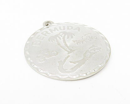 CREA 925 Sterling Silver  Shiny Bermuda Souvenir Medallion Pendant  PT9213