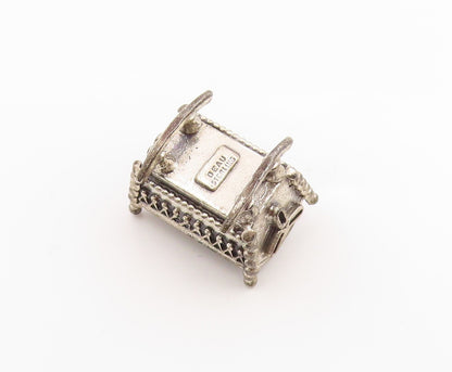 925 Sterling Silver Vintage Pendant BEAU Miniature Rocking Baby Cradle  PT26265