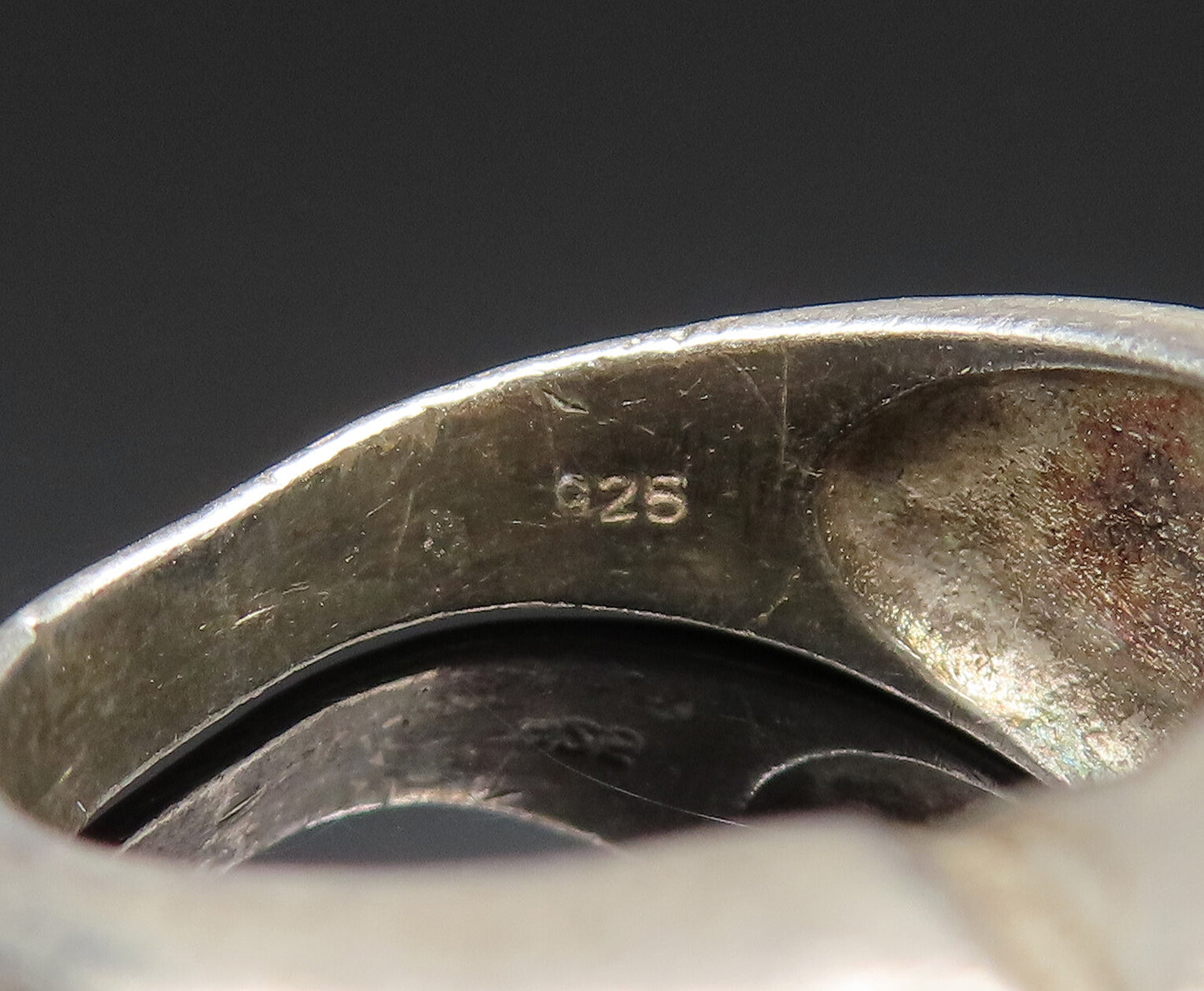 925 Silver  Vintage Cubic Zirconia Religious Cross Signet Ring Sz 9  RG24872