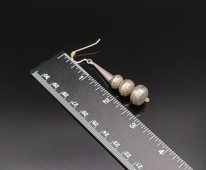 SOUTHWESTERN 925 Silver Vintage Etched Floral Spheres & Cone Earrings EG12035