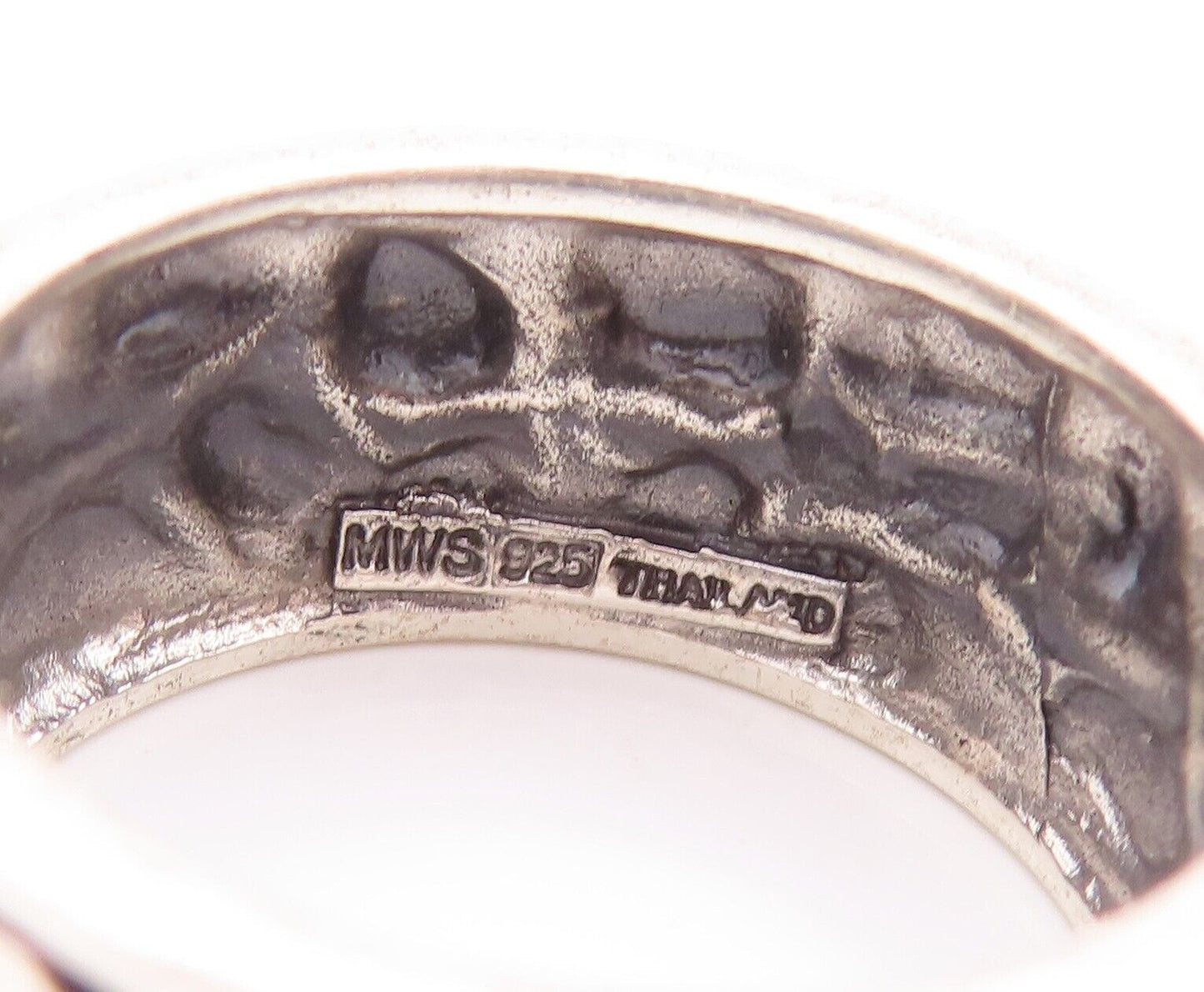 925 Sterling Silver Vintage Ring Minimalist Bubble Effect Etched  Sz 8  RG28652