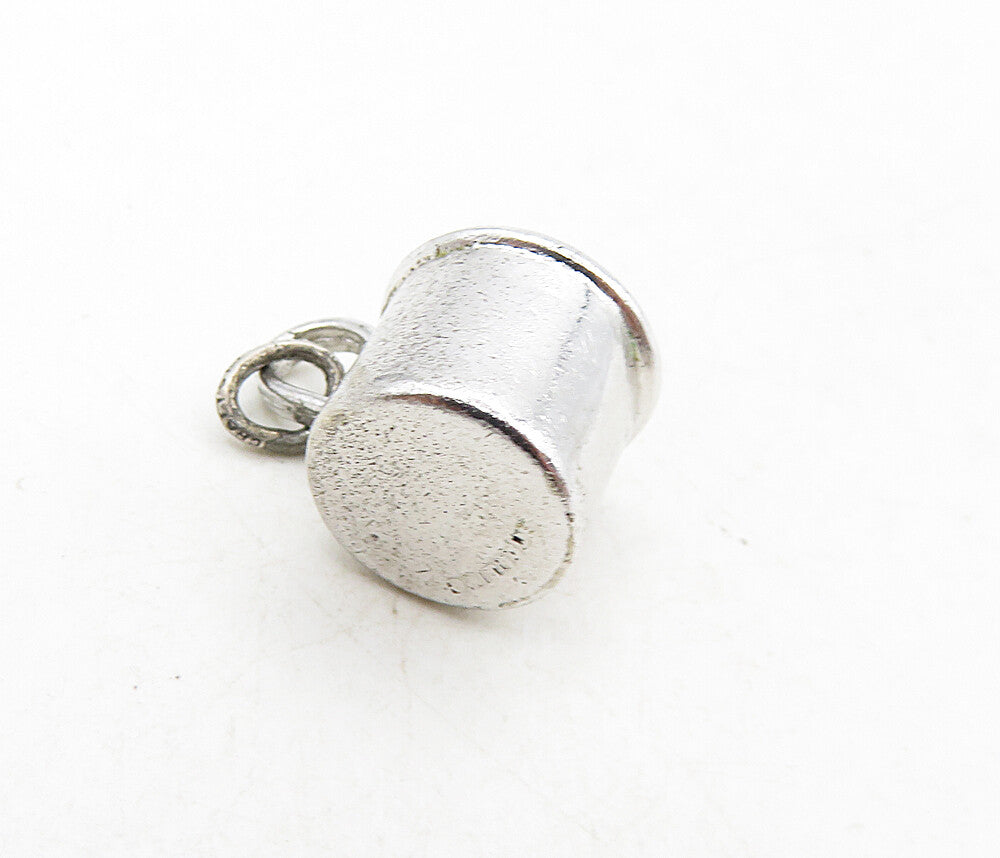 925 Sterling Silver  Vintage Petite Shiny Baby Etched Cup Pendant  PT6925