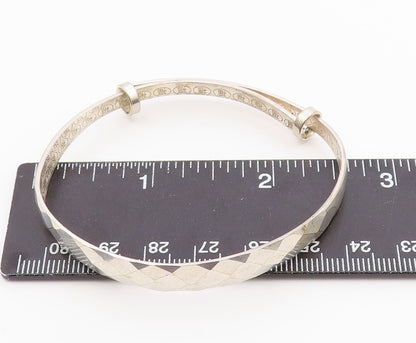 CHINESE 925 Silver  Vintage Diamond Pattern Hidden Message Bracelet  BT9363