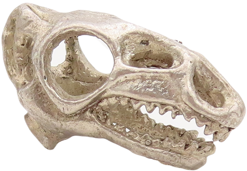925 Sterling Silver Vintage Pendant Solid Cutout Dinosaur Skull  PT23567