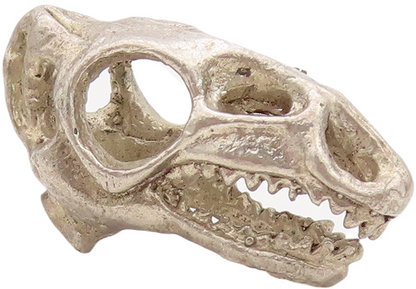 925 Sterling Silver Vintage Pendant Solid Cutout Dinosaur Skull  PT23567